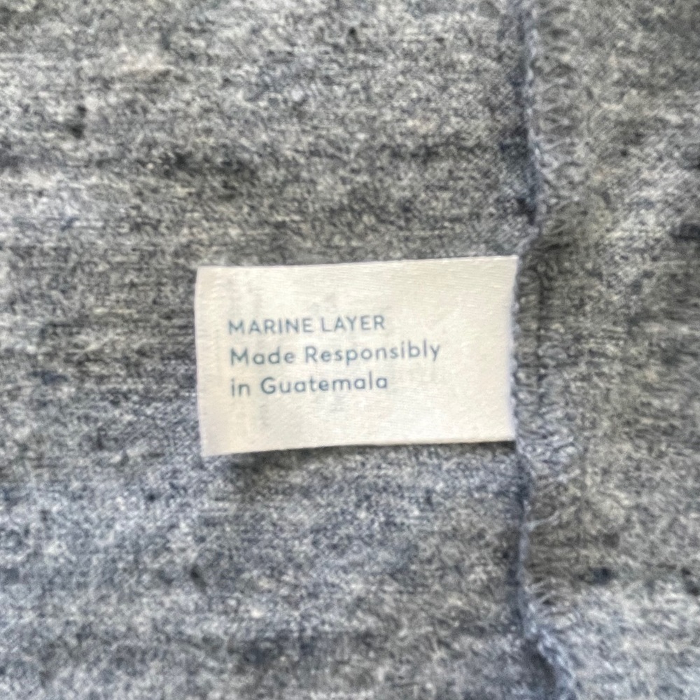 Marine Layer Signature Pocket T-Shirt Soft Heather Grey Striped Pocket Size L - Picture 6 of 9
